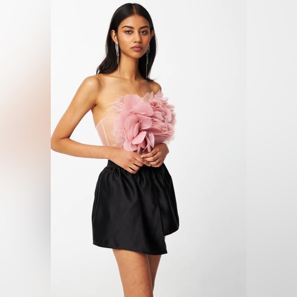 Par Violet Floral Tribute Bustier Top in Dusty Rose - Picture 4 of 5